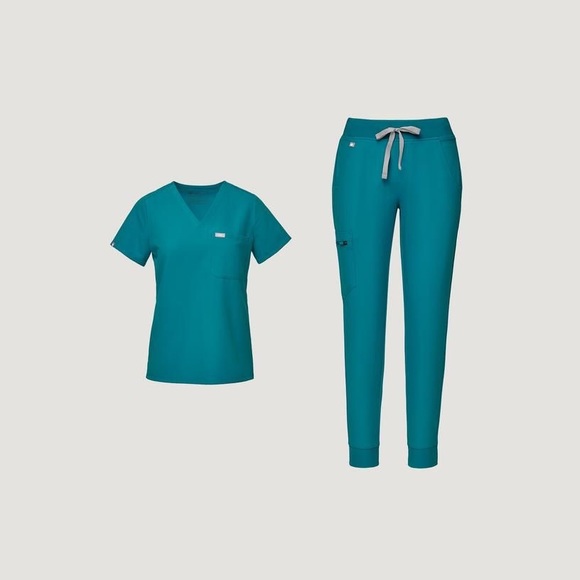 FIGS Pacific Blue High Waisted Zamora Joggers and Casma Top - Picture 10 of 10